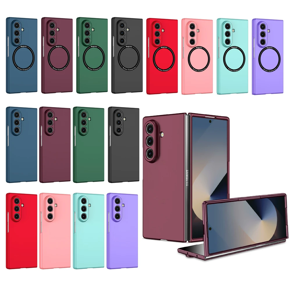 Ultra Thin Foldable Matte Shockproof Phone Case with MagSafe Wireless Charging Compatibility