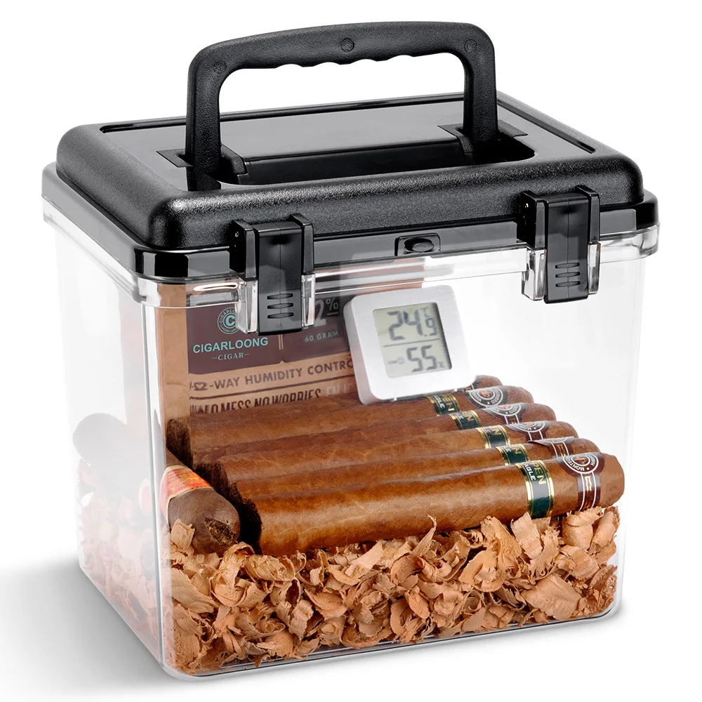 CigarHumidorPortableSealedMoistureproofHumidifierTransparent
