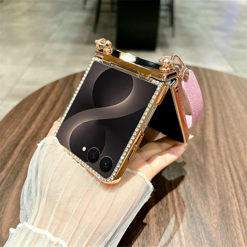 Glitzer Strass Handyhülle Mit Armband Für Samsung Galaxy Z Flip_voghion.com