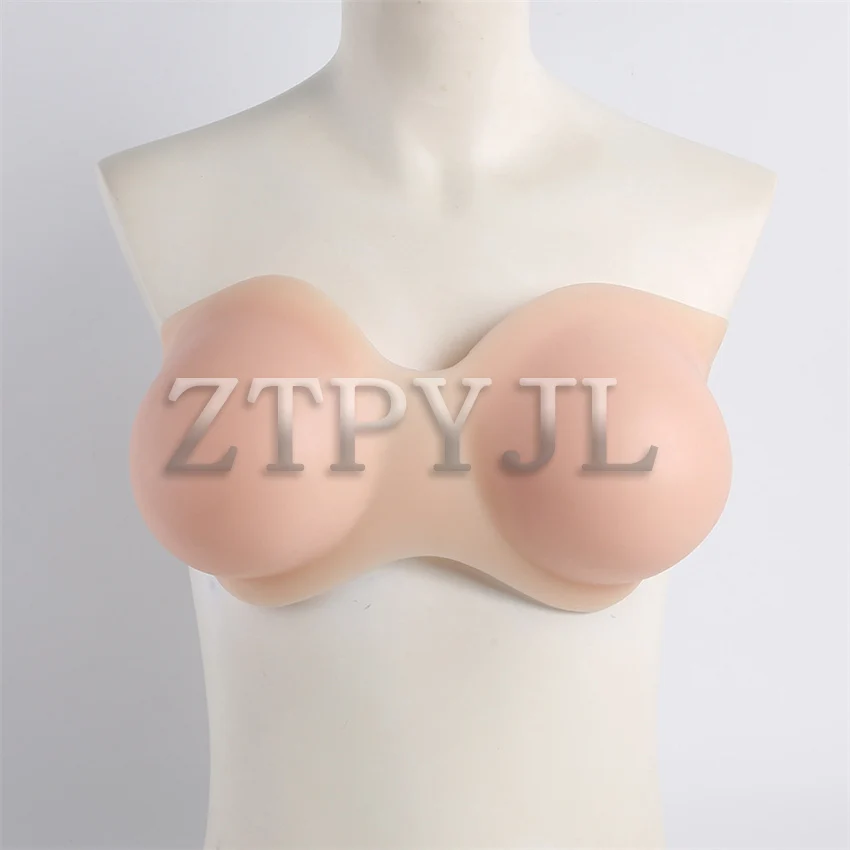 Female Breasts Silicone Strapless Concave Bottom Fake Breasts Female Anchor Fake CD Disguised Breast