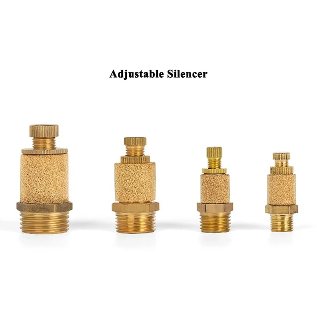 Set 10 Silenziatori Pneumatici In Ottone - Filettatura BSPT 1/8" - Per Elettrovalvole E Attrezzature Aria Compressa