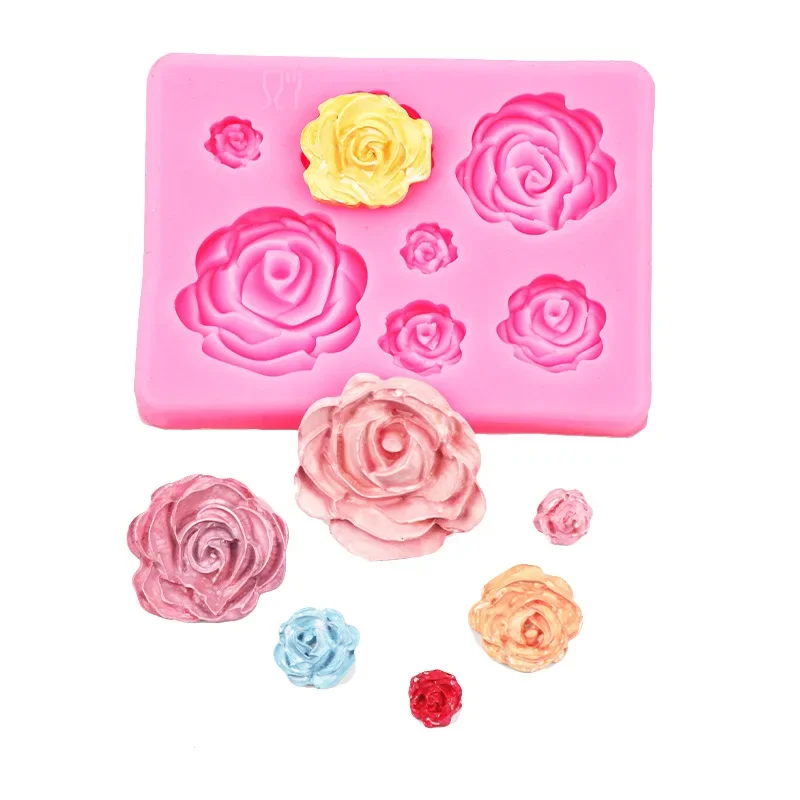 

Kinds-Size Rose Silicone Mold Resin Art Diy Cake Chocolate Sugar Fondant Baking Moulds Molding Decoration Tools Flower Ornament