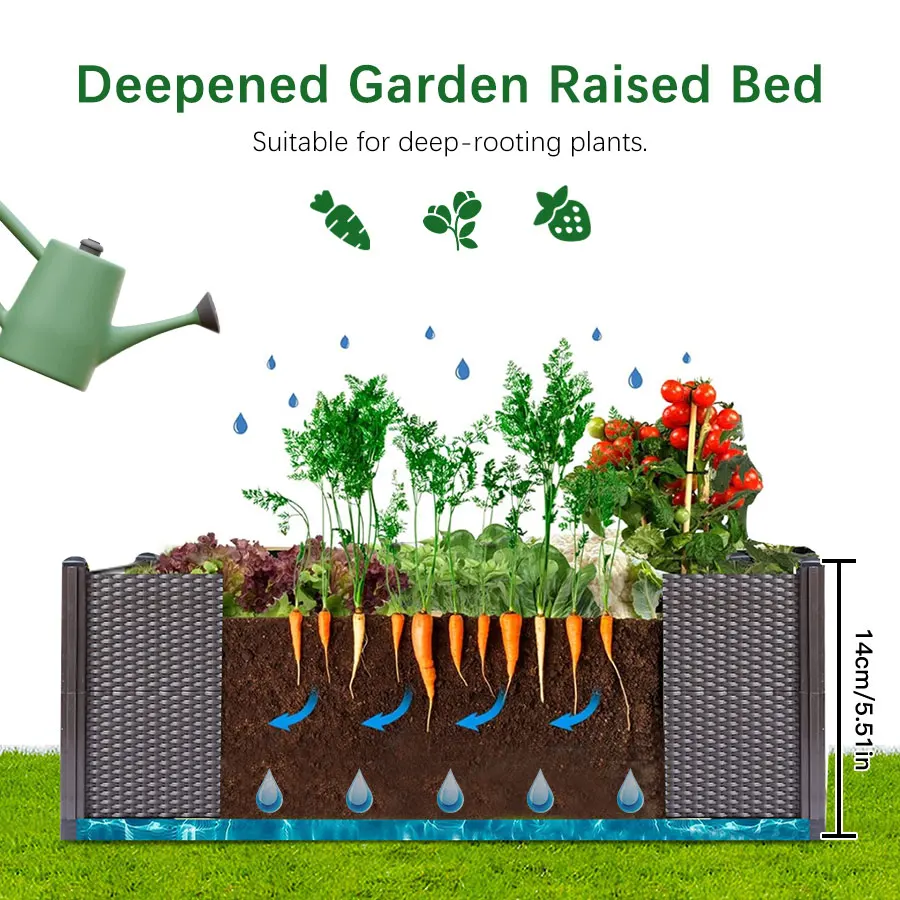 Plastic Flower Pot Box For Vegetable Planting Home Garden Decoration For Plants Indoor Outdoor Planting Box plastic flower pot