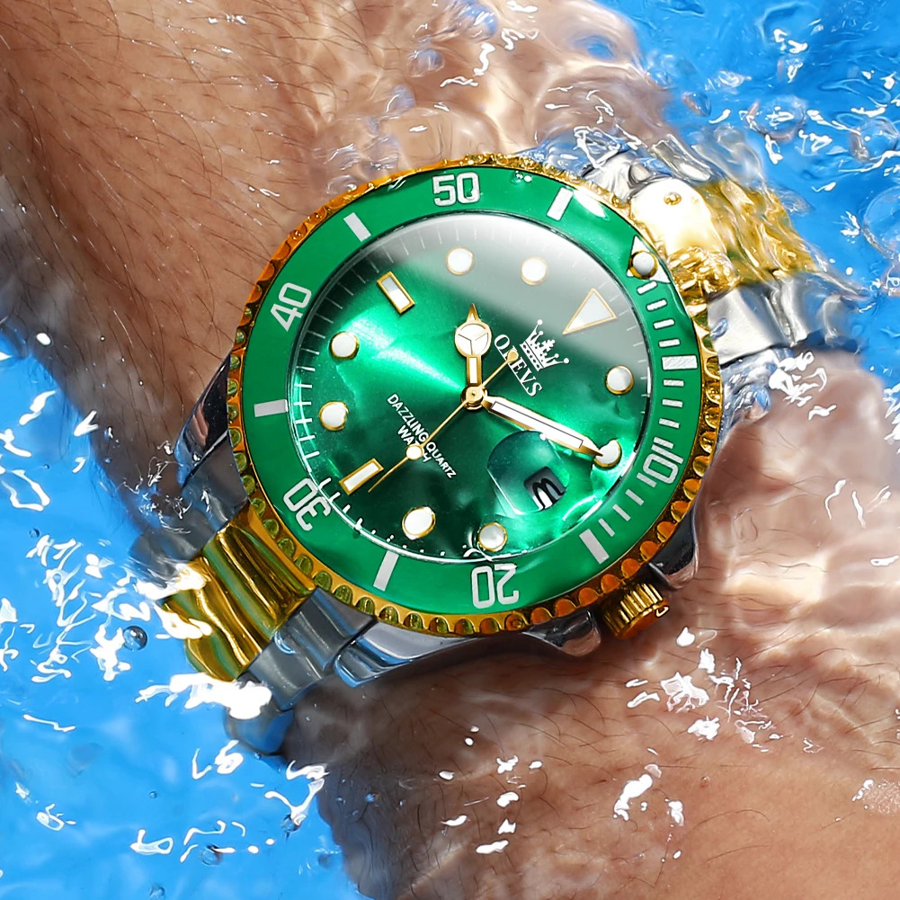 OLEVS Top Brand Men's Watches Trend Fashion Journal Type Original Watch for Man Waterproof Luminous Date magnifying Date Reloj