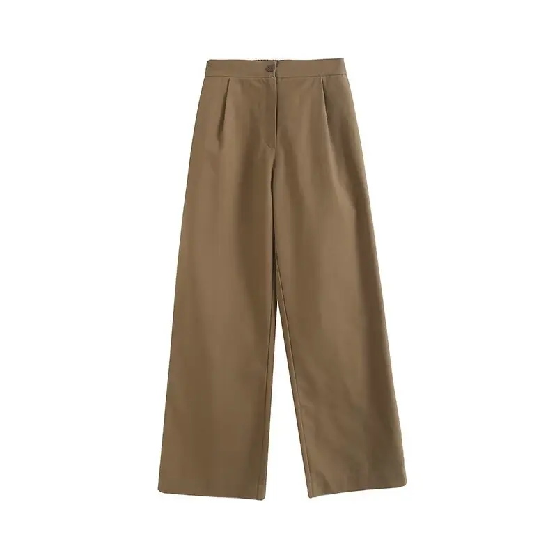 

Брюки женские льняные прямые с завышенной талией, на молнии