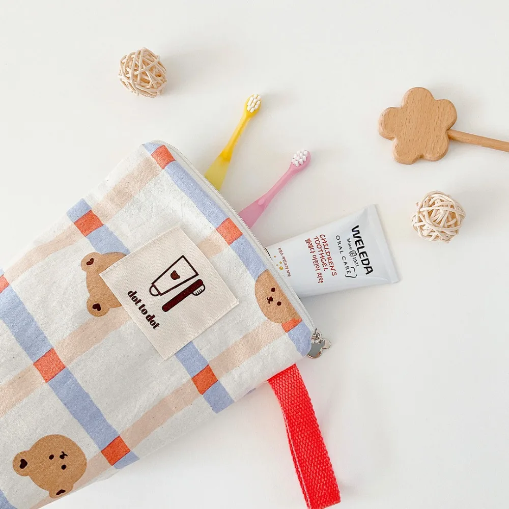 Korean Baby Diaper Bag Canvas Mommy Makeup Bag Canvas Newborn Baby Bottle Bags Travel Stroller Storage Bags 4