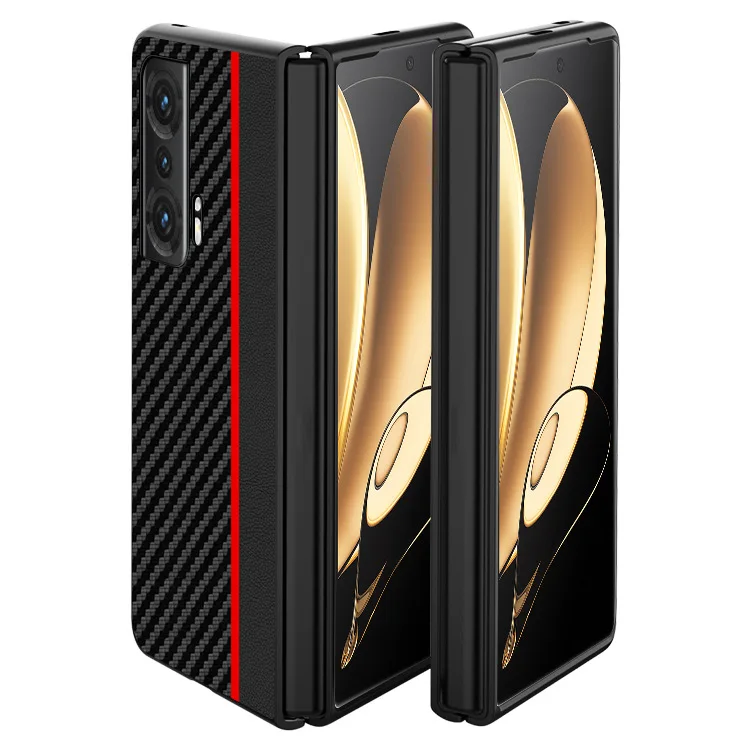 

Чехол из искусственной кожи с узором из углеродного волокна для Huawei Honor Magic V2