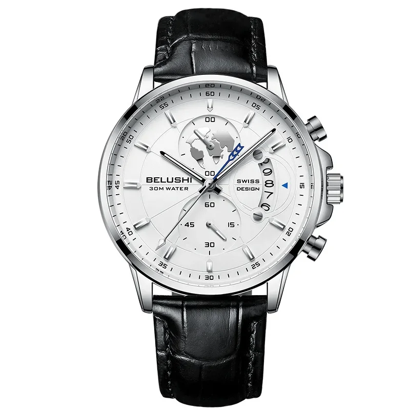 

NEW Fashion Watch Waterproof Scratch Resistant Luminous Men's Quartz Watch Leather Strap Chronometer Personality Ultra-thin