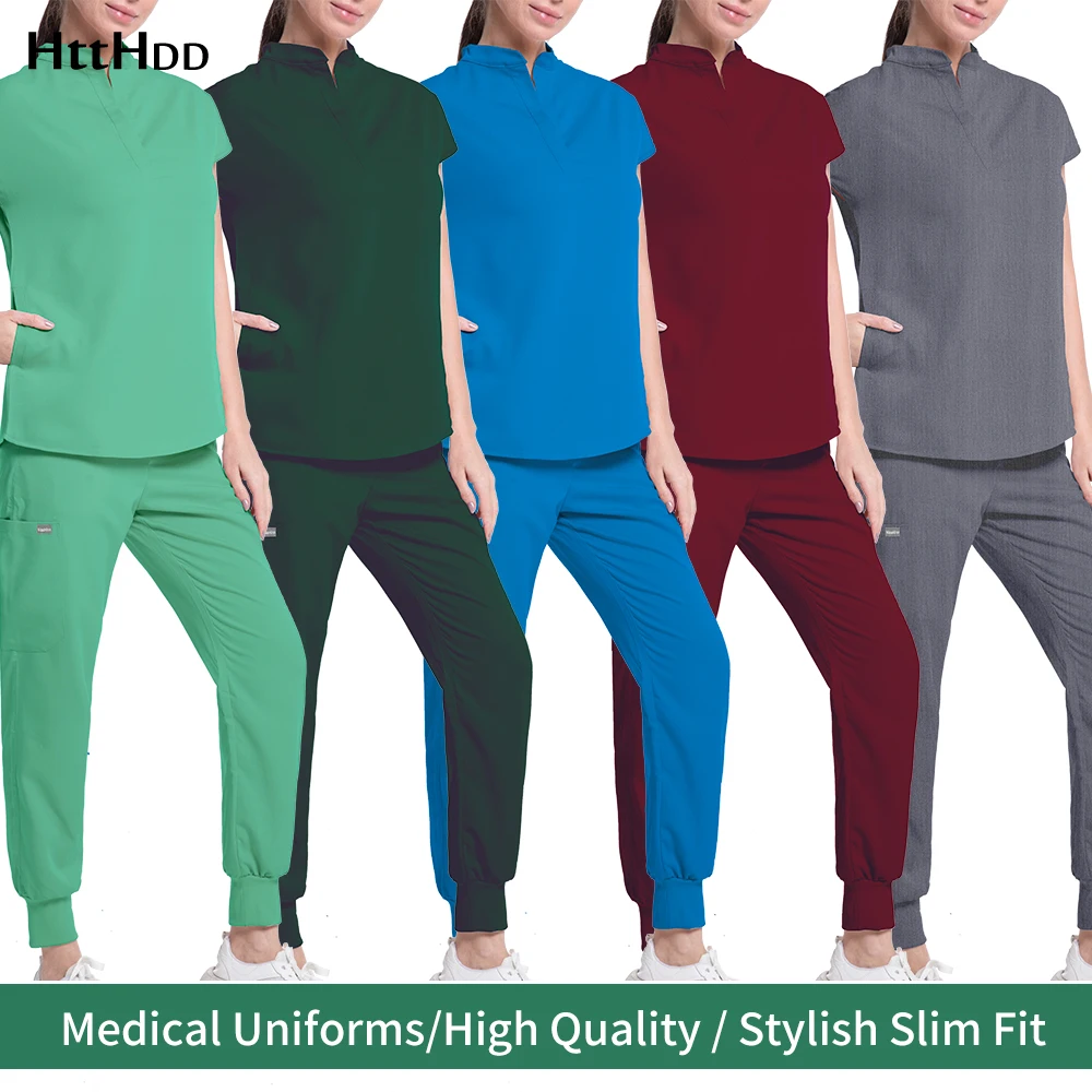 

Hot Selling Multicolor Women's Workwear Hospital Doctor Operating Room Wholesale Medical Uniform V-Neck Breathable Scrubs Suit