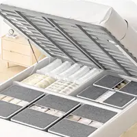 Bac de rangement pour vêtements, couette sous le lit, conteneur de rangement pliable, organisateur de vêtements avec fermeture éclair robuste pour tissu de couverture 3