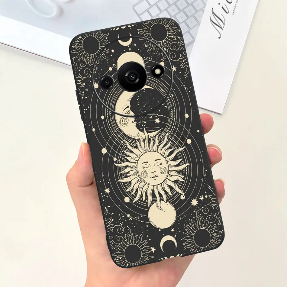 Fashion Moon Pattern Soft Silicone Protective Phone Case Back Cover