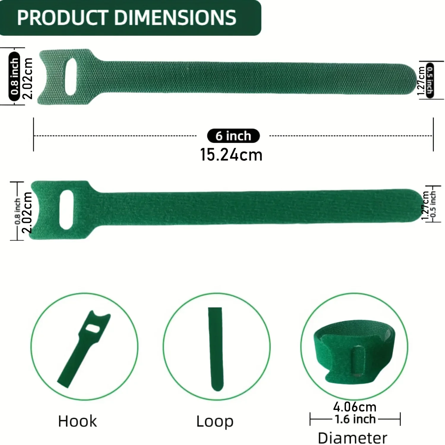 100 Reusable 6-inch Anti-slip Nylon Plant Ties with Velcro Buckles for Climbing Plants