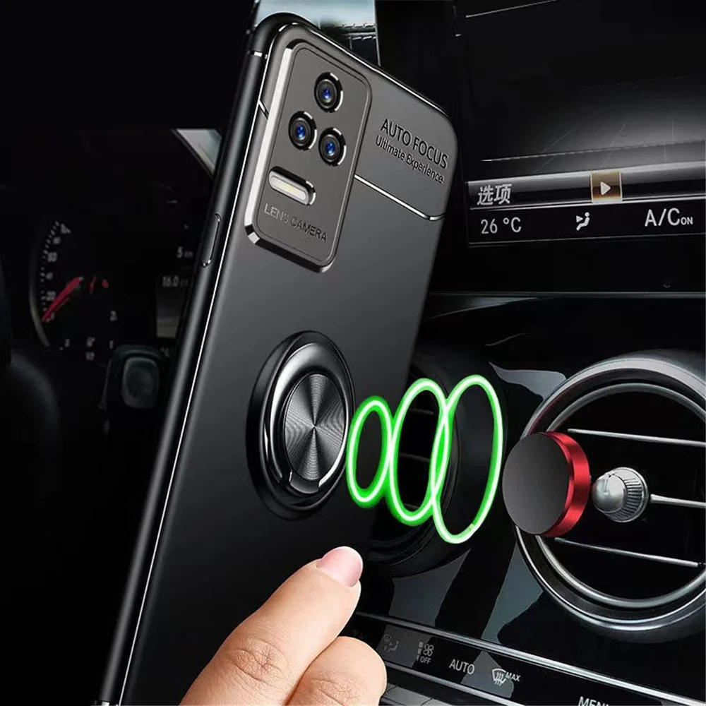 

PocoF4 5G Protector Case Matte Flexible Finger Ring Cover For Xiaomi Pocophone Little F4 GT F4GT PocoF4 GT Funda Coque PokoF4GT
