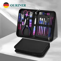 Ouriner 9/18pcs Set Professional Stainless Steel Manicure & Pedicure Kit Precision Nail Care with Nail Clipper Scissor 1