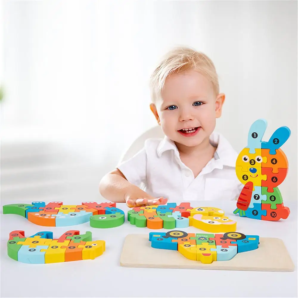 Dinosaur Building Blocks Hand-eye Coordination Cognitive Puzzle Mont Toy Durable Wooden Puzzle Fascinating Puzzle Safe Wooden 2