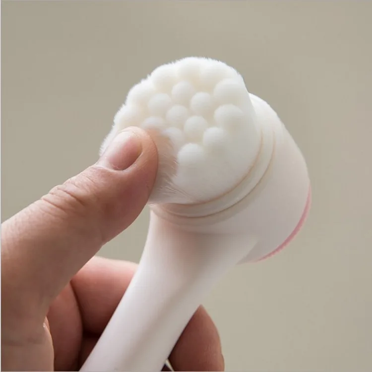 Mini Manual Facial Cleansing Brush Silicone Massage Face Brush Soft Bristles Double-Sided Handheld Cleaning Device Pore Cleaner 4