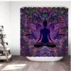 Waterproof Shower Curtain Mandala Flower Printed Bath Curtain Polyester Fabric Geometric Home Bath Decor Curtains With 12 Hooks 2