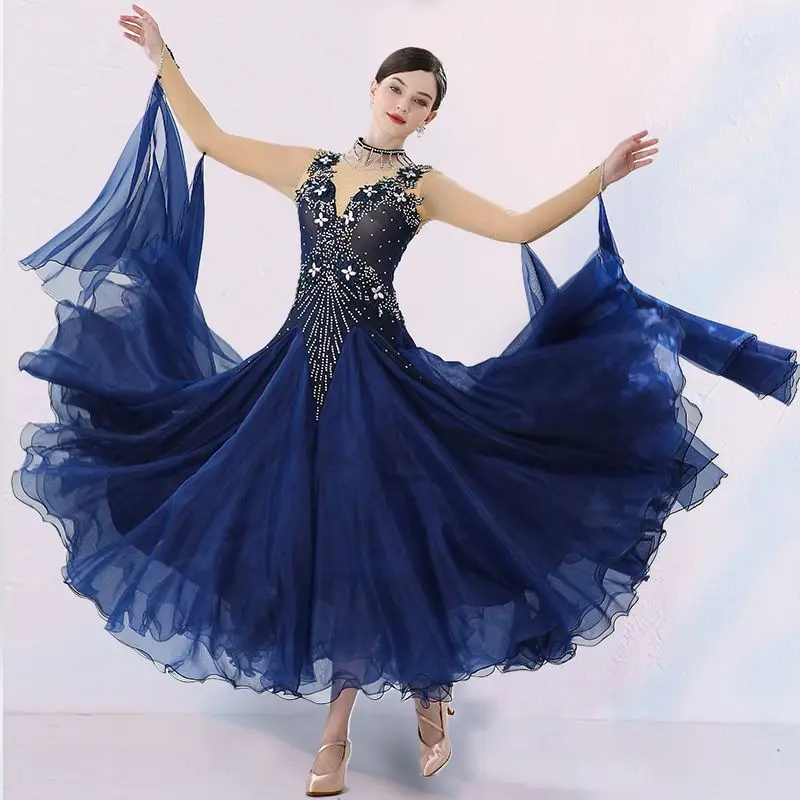 Elegant Dancer Modern Dance Dress New Ballroom Dance Clothes Latin Performance Costume Waltz Skirt