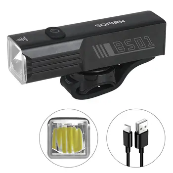 SOFIRN 강력한 LED 자전거 조명, USB 충전, 산악 자전거 전면 램프 손전등, 보조베터리 기능, BS01, 5000mAh, 2000lm