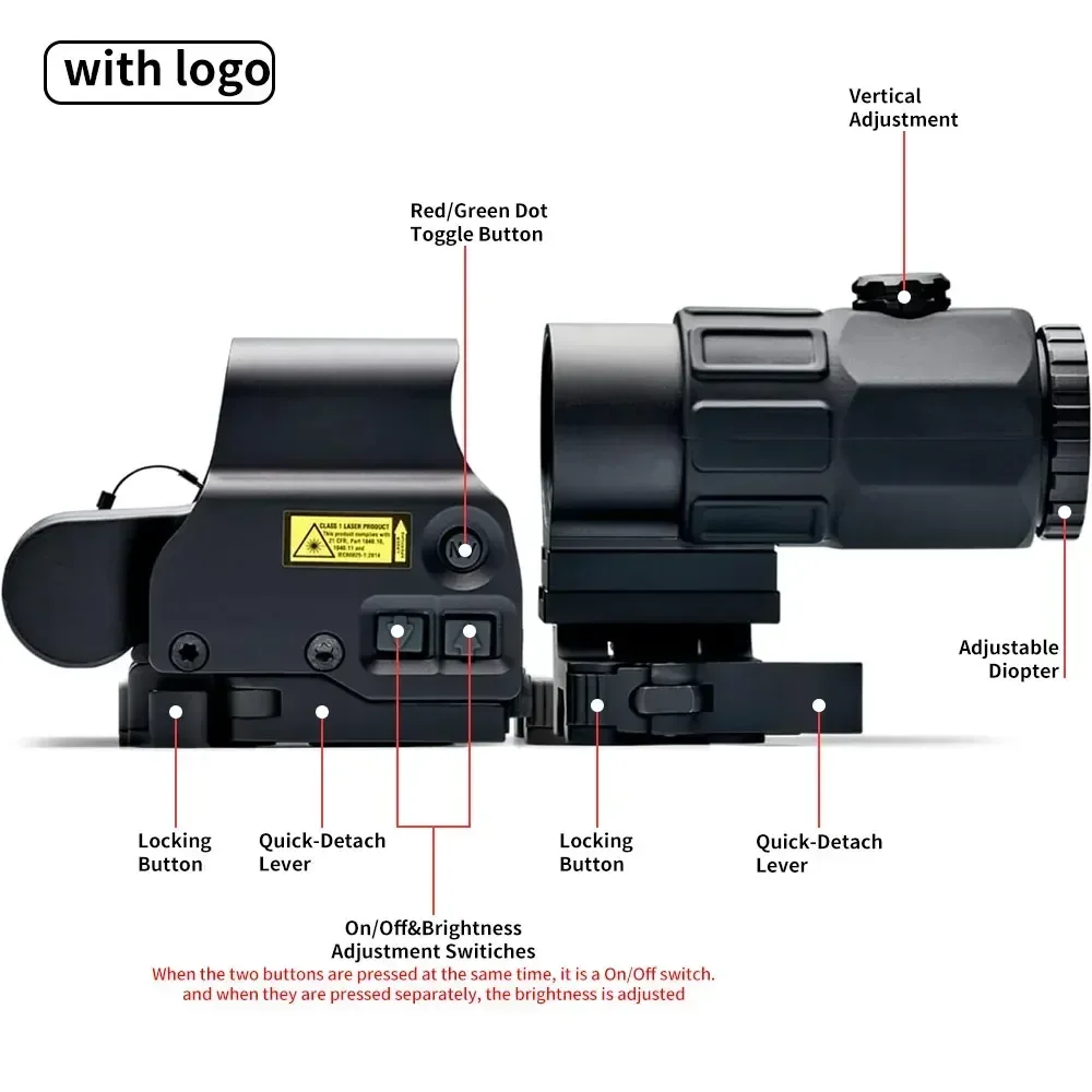 Eotech Holographic Collimator 558 Red Dot Sight G43/G33/G45 3X 5X Magnifier Airsoft Hunting Gear w/ 20mm Rail Mounts & QD Lever red dot sight holographic collimator
