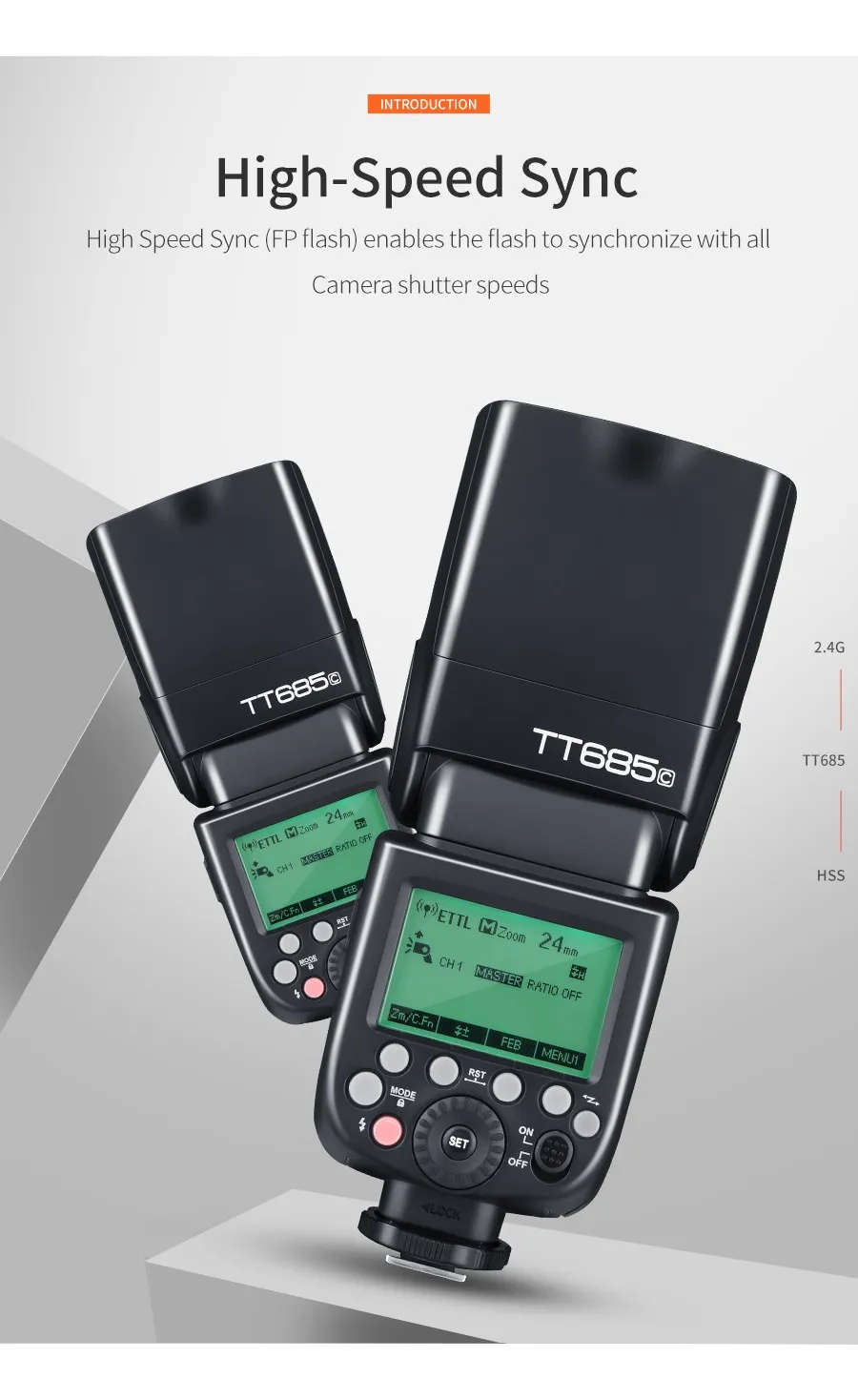 Godox TT685 TT685C TT685N TT685S TT685F TT685O TTL HSS Camera Flash Speedlite fo