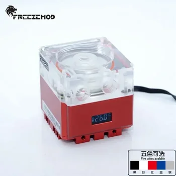 FREEZEMOD 계산 냉각 pc 워터 쿨러 음소거 펌프 PWM 지능형 흐름 800L/H VA LCD 온도 감지 RGB 라이트. PU-FS6M-P