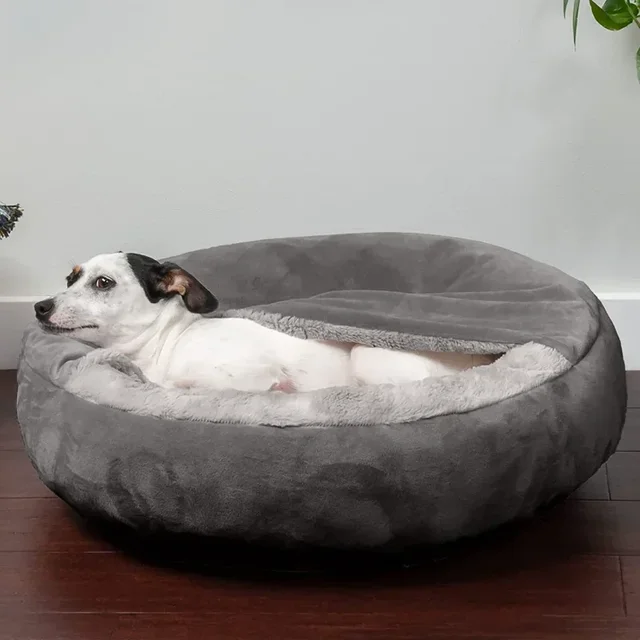 Semi-closed Dog Kennel Pet Sleeping Pad Kitten Puppy Winter Warm Nest Litter Mat Plush Dirty Resistant Pet Bed Kennel