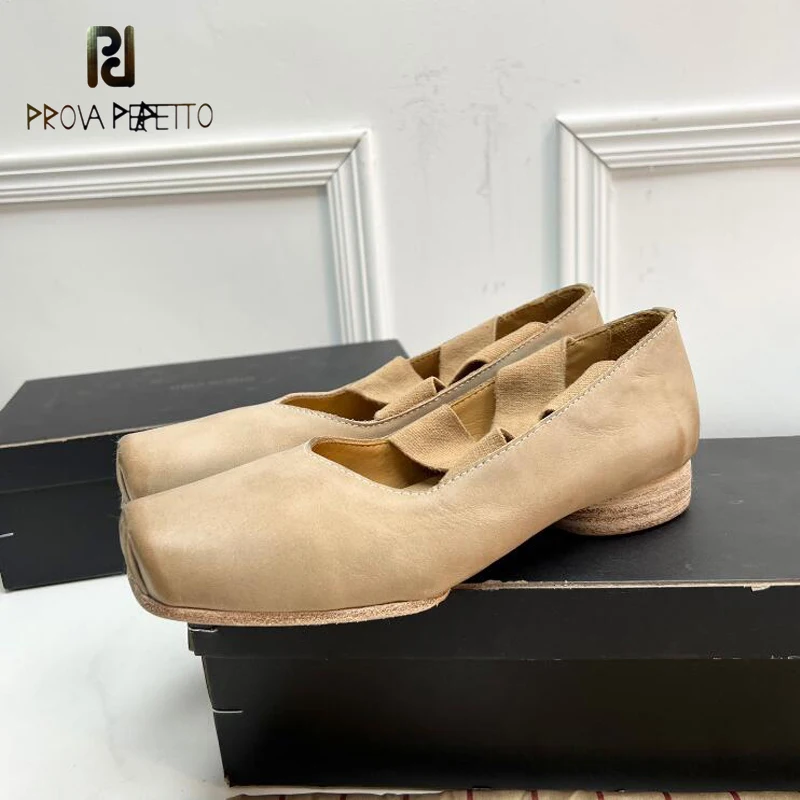 

Женские кожаные балетки в стиле ретро с перекрестной шнуровкой, высококачественные женские повседневные танцевальные туфли ручной работы на среднем каблуке, Модные слипоны