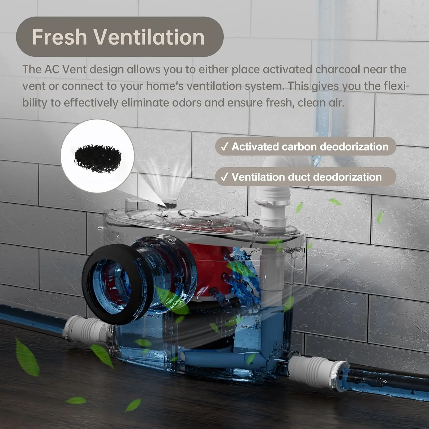 600w Macerating Toilet System, Silent & Powerful Upflush Toilet For Basement, Upflow Toilet Included Macerator Pump With Ac 5