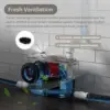 600w Macerating Toilet System, Silent & Powerful Upflush Toilet For Basement, Upflow Toilet Included Macerator Pump With Ac 5