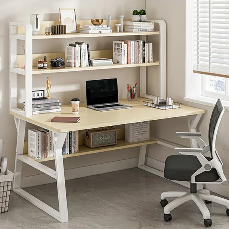 Desktop Computer Desks Student Study Desk Home Desk Bookshelf Integrated with Drawer Simple Modern Office Table Furniture T