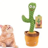 1pc Cactus Can Glow Can Learn To Speak and Sing Cactus Sand Sculpture Cactus Twist Cactus Pet Toy (No Battery Included) 1