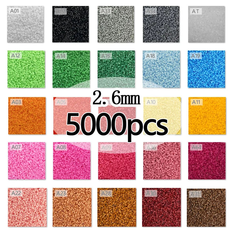 2.6mm/1000pcs bag Mini Perler Hama Beads Iron Beads for Kids Diy Puzzles  High Quality Handmade Gift Toy