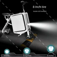Bagages Scooters électriques petit Tricycle électrique 2 places Scooter de mobilité pliant léger voyage batterie amovible 300W 4