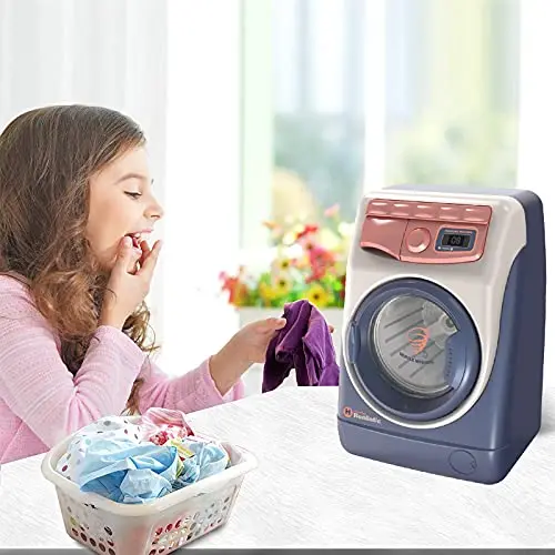 Kids Mini Washing Machine Toy with Rotatable Drum,Water Adding,Music & Light &ndash; Pretend Play Educational Dollhouse Appliance Gift
