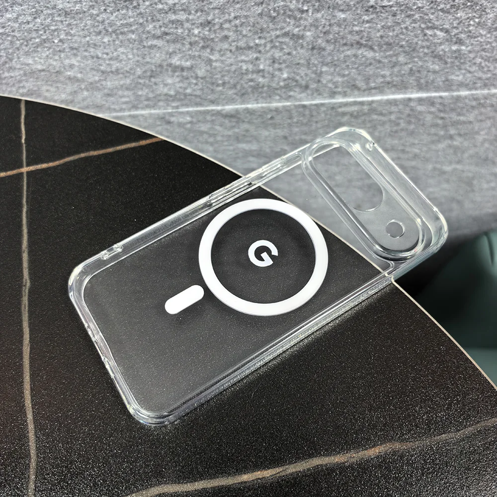 Clear Magnetic Case with Magsafe Wireless Charging - Shockproof Transparent Acrylic Cover