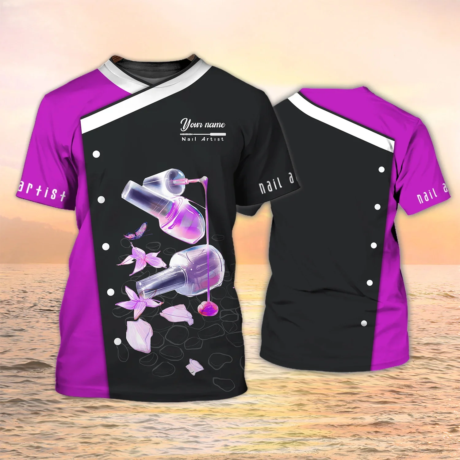 Neueste Sommer männer T-shirt Nagel Techniker Personalisierte Name 3D Gedruckt t-shirt Unisex Casual Tops Manikürist Geschenk DW158 – Detail 17