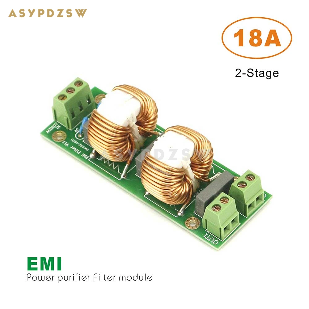 

2-ступенчатый модуль фильтра электроочистителя переменного тока EMI 18A, плата очистки усилителя