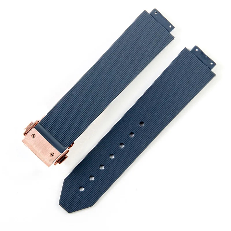 Silicone Watch Strap with Stainless Steel Folding Buckle Bracelet