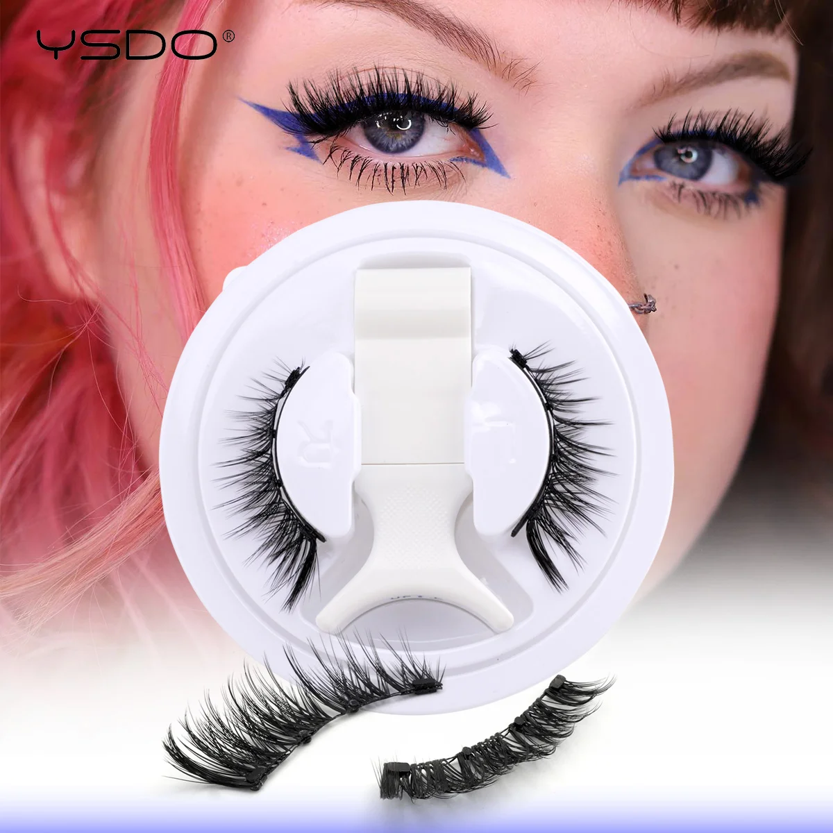 Magnetic Eyelashes Handmade Natural Reusable Faux Mink Lashes Makeup Lashes Fluffy Tweezers Set