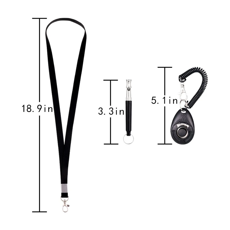 3pcs/set Pet Cat Dog Training Clicker Pet Obedient Whistle Adjustable Wrist Strap Sound Key Chain Household Supplies dog whistle