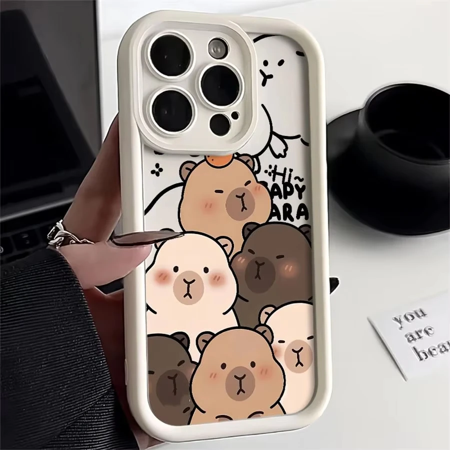 Adorable Capybara Silicone Shockproof Phone Case - Soft Protective Cover