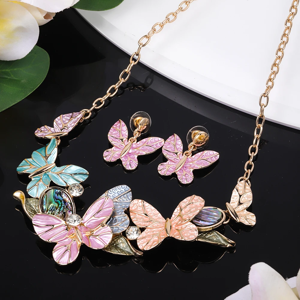 Ciondolo Farfalla in oro rosa e zirconi con collana | - La tua gi