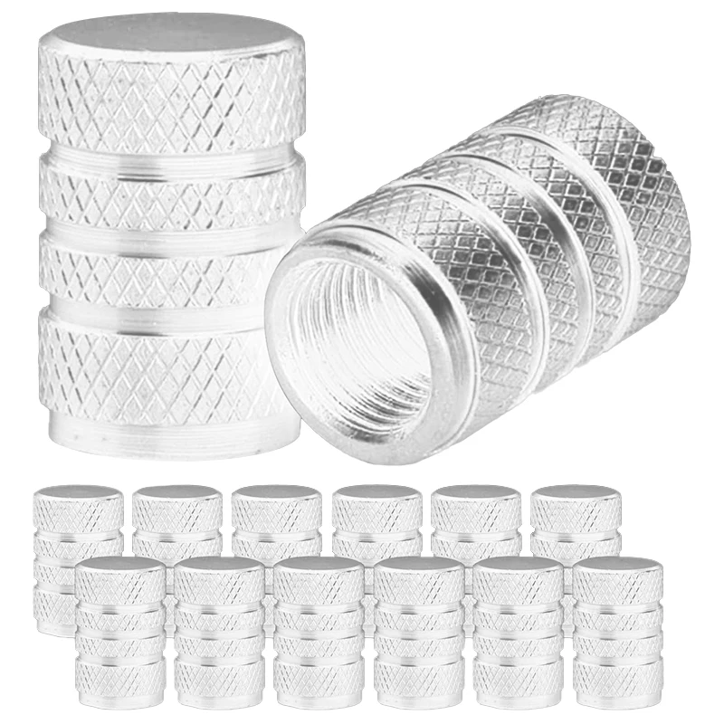 Premium Aluminum Valve Stem Caps - Rustproof Tire Air Valve Dust Covers (Set of 4)