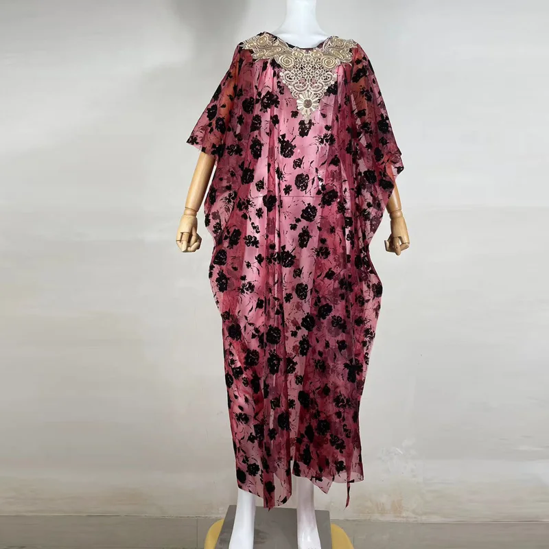 

Transparent Printing 2023 Miyaki Muslim Women V-neck Prayer Dress Islamic Clothing Dubai Saudi Black Robe Turkish Modesty