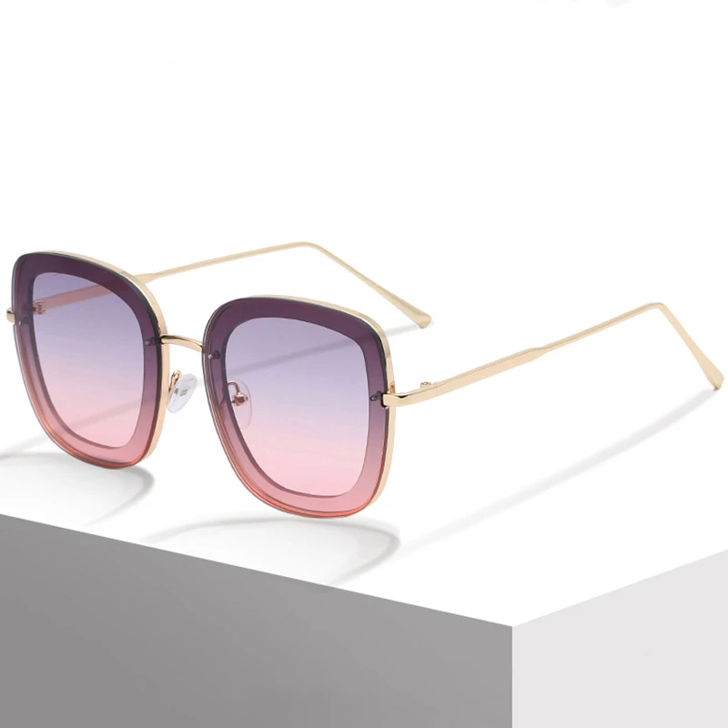 Gafas de sol cuadradas de moda, versión coreana, para mujer, gafas de sol que combinan con todo, cara redonda, Marco grande, cara - AliExpress