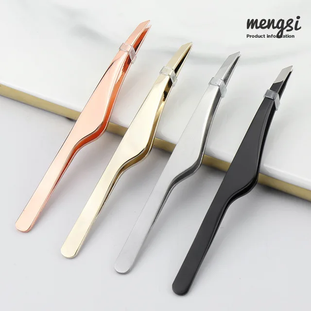 1PC Professional Slanted Stainless Steel Hair Removal Clip Eyebrow  2