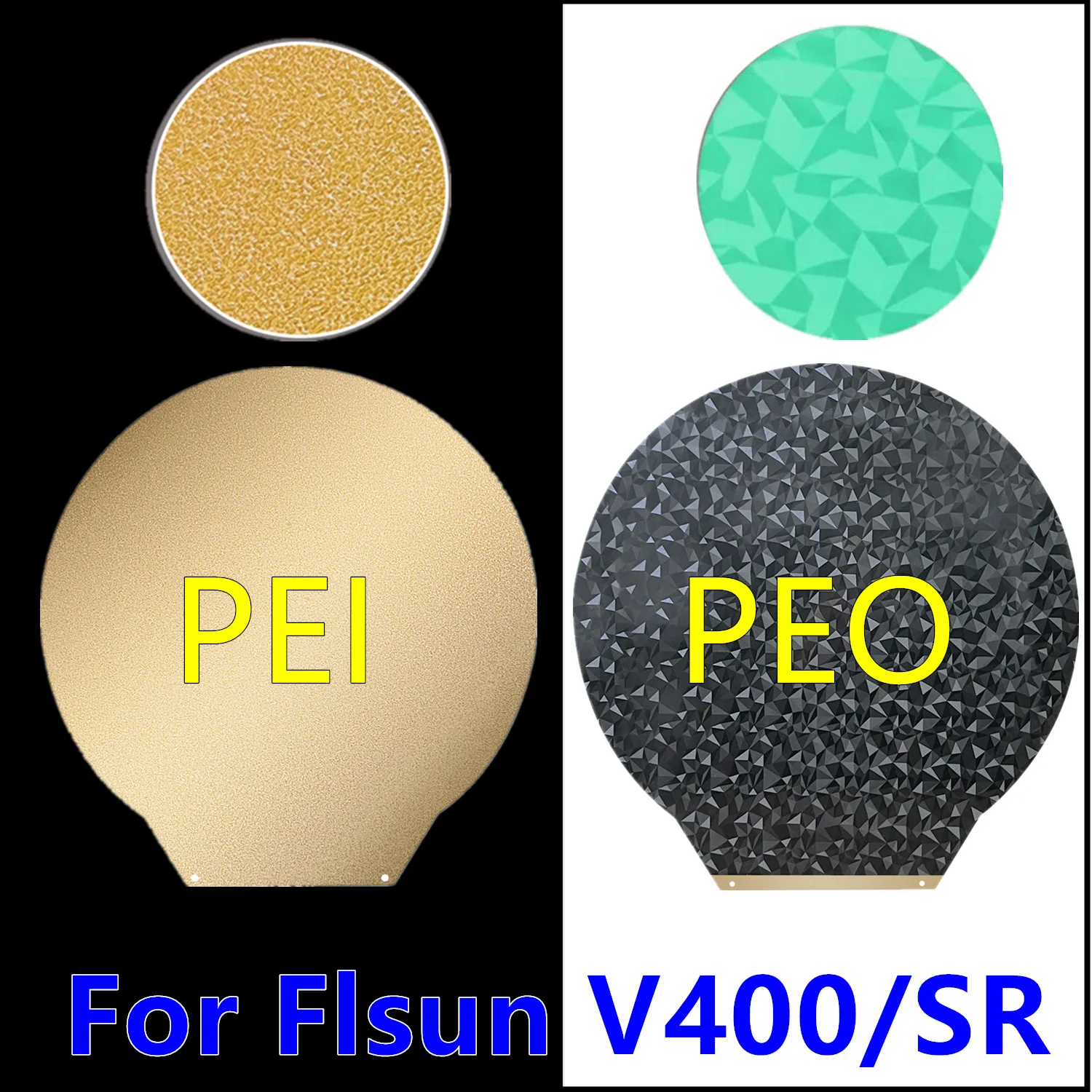 Per Flsun V400 Peo Plate Round Magnetic Pei Sheet Double Side Steel Sheet Peo Per V400 Flsun Super Racer Peo Build Plate Epi Sr