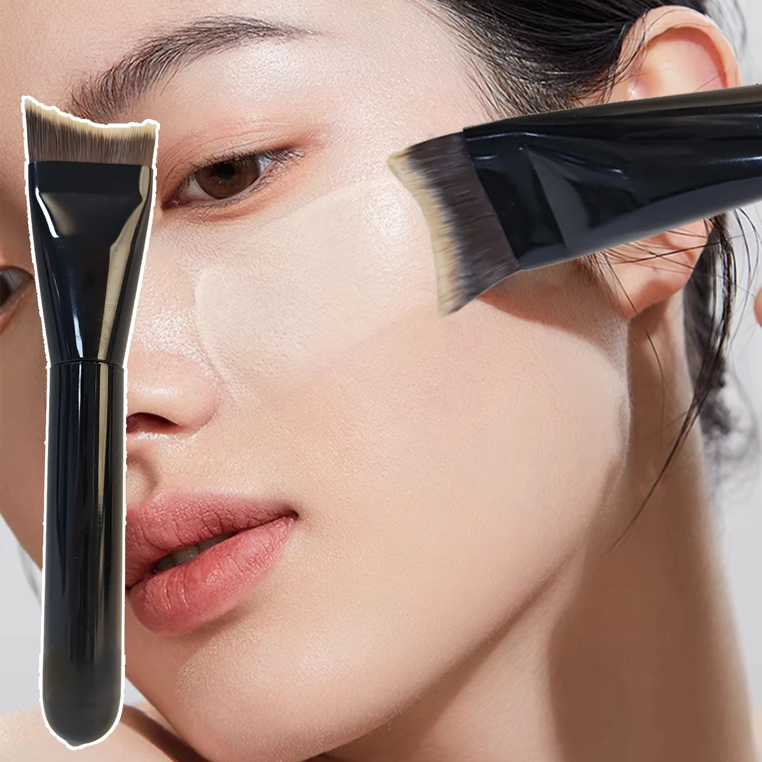 Upgraded Crescent Design Foundation Makeup Brush Ultra-thin Smooth Application Liquid Mask Spatula Makeup Brushes Beauty Tools 2