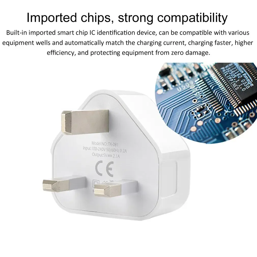 Universal USB Charger UK Plug 3 Pin Wall Adapter plug adapter,ac adapter 1/2/3 Ports Travel Charging For Phone X Samsung S9 Phone Tablet